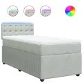 cadre de lit et matelas Gris clair 100x200cm Velours