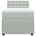 cadre de lit et matelas Gris clair 100x200cm Velours