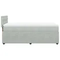 cadre de lit et matelas Gris clair 100x200cm Velours