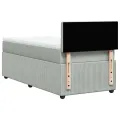 cadre de lit et matelas Gris clair 100x200cm Velours