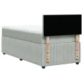 cadre de lit et matelas Gris clair 100x200cm Velours