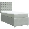 cadre de lit et matelas Gris clair 100x200cm Velours