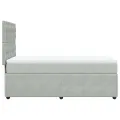 cadre de lit et matelas Gris clair 100x200cm Velours