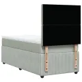 cadre de lit et matelas Gris clair 100x200cm Velours