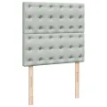 cadre de lit et matelas Gris clair 100x200cm Velours