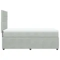 cadre de lit et matelas Gris clair 100x200cm Velours