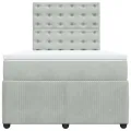 cadre de lit et matelas gris clair 120x190cm velours