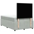 cadre de lit et matelas gris clair 120x190cm velours