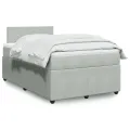 cadre de lit et matelas gris clair 120x190cm velours