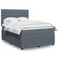 cadre de lit et matelas Gris foncé 140x200cm Velours