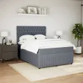 cadre de lit et matelas Gris foncé 140x200cm Velours