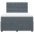 cadre de lit et matelas Gris foncé 140x200cm Velours