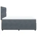 cadre de lit et matelas Gris foncé 140x200cm Velours