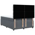 cadre de lit et matelas Gris foncé 140x200cm Velours