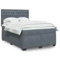 cadre de lit et matelas Gris foncé 140x200cm Velours