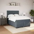 cadre de lit et matelas Gris foncé 140x200cm Velours