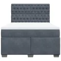 cadre de lit et matelas Gris foncé 140x200cm Velours
