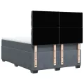 cadre de lit et matelas Gris foncé 140x200cm Velours
