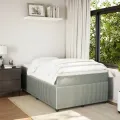 cadre de lit et matelas Gris clair 120x200cm Velours