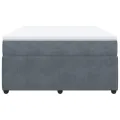 cadre de lit et matelas Gris foncé 140x190cm Velours