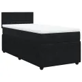 cadre de lit avec matelas Noir 90x190 cm Velours