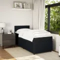 cadre de lit avec matelas Noir 90x190 cm Velours
