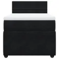 cadre de lit avec matelas Noir 90x190 cm Velours