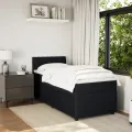 cadre de lit avec matelas Noir 90x190 cm Velours