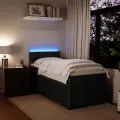 cadre de lit avec matelas Noir 90x190 cm Velours