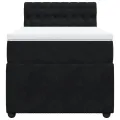 cadre de lit avec matelas Noir 90x190 cm Velours