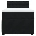 cadre de lit avec matelas Noir 90x190 cm Velours