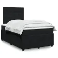 cadre de lit avec matelas Noir 120x200 cm Velours