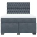 cadre de lit et matelas Gris foncé 140x190cm Velours