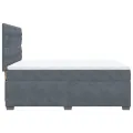 cadre de lit et matelas Gris foncé 140x190cm Velours