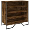 Armoire à chaussures chêne fumé 80x38x78 cm bois d'ingénierie