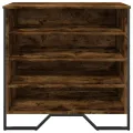 Armoire à chaussures chêne fumé 80x38x78 cm bois d'ingénierie
