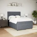 cadre de lit et matelas Gris foncé 140x190cm Velours