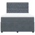 cadre de lit et matelas Gris foncé 140x190cm Velours