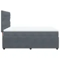 cadre de lit et matelas Gris foncé 140x190cm Velours