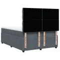 cadre de lit et matelas Gris foncé 140x190cm Velours