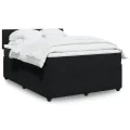cadre de lit avec matelas Noir 140x190 cm Velours