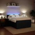 cadre de lit avec matelas Noir 140x190 cm Velours
