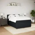 cadre de lit avec matelas Noir 140x190 cm Velours