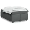 cadre de lit avec matelas gris foncé 120x190cm tissu