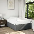 cadre de lit avec matelas gris foncé 120x190cm tissu