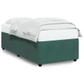 Cadre de lit sans matelas vert foncé 90x190 cm velours