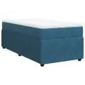 cadre de lit avec matelas Bleu foncé 90x200 cm