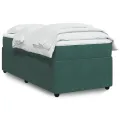 cadre de lit avec matelas Vert foncé 90x190 cm