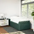 cadre de lit avec matelas Vert foncé 90x190 cm