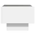 Table de chevet avec LED infini blanc 40x40x30 cm